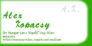 alex kopacsy business card